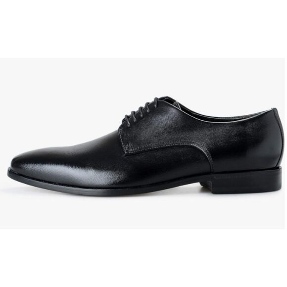 HUGO BOSS Highline Derb Pr1 Textured Leather Derby Shoes Black Mens Size US 10 - Picture 2 of 12